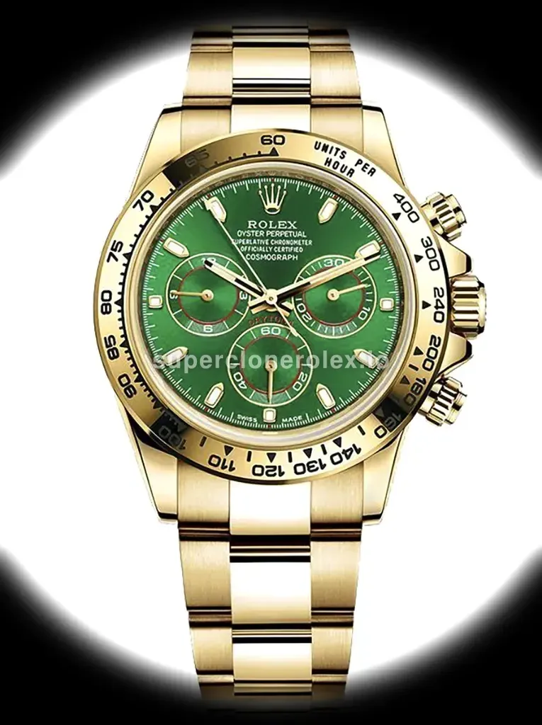 Rolex Daytona «John Mayer» 116508 esfera verde y caja de oro amarillo réplica
