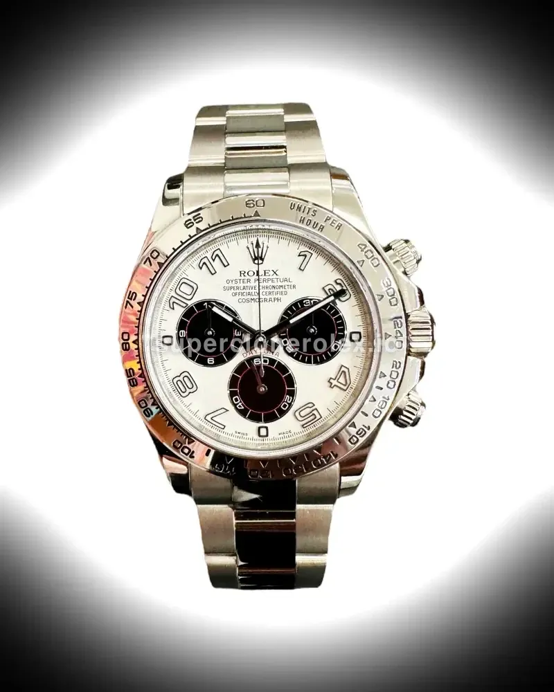 Rolex Cosmograph Daytona «Panda» 116509 esfera plateada y sub-esferas negras réplica