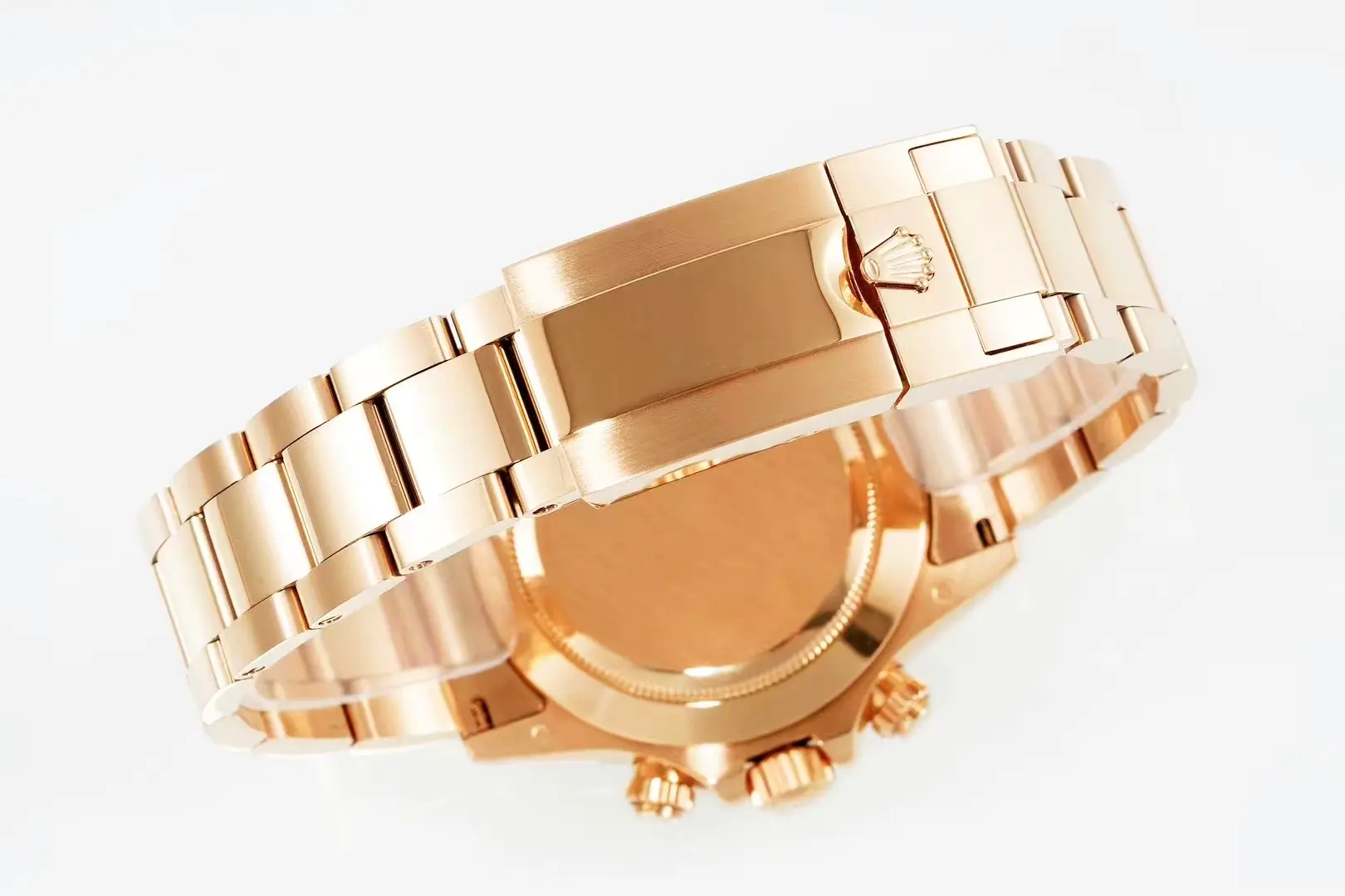 Rolex Daytona Rainbow 116595RBOW broche Oysterlock con corona Rolex en brazalete Oyster Everose