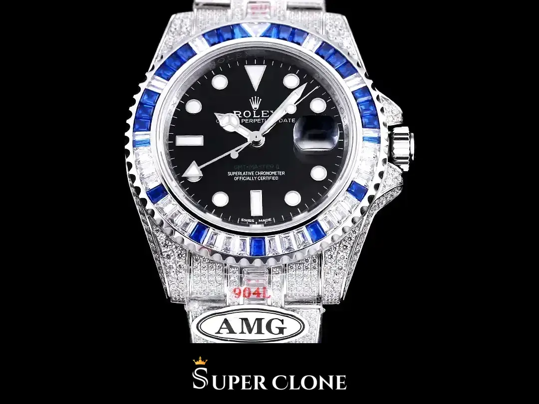Rolex GMT-Master 116710BLNR replica esfera negra, vista lateral