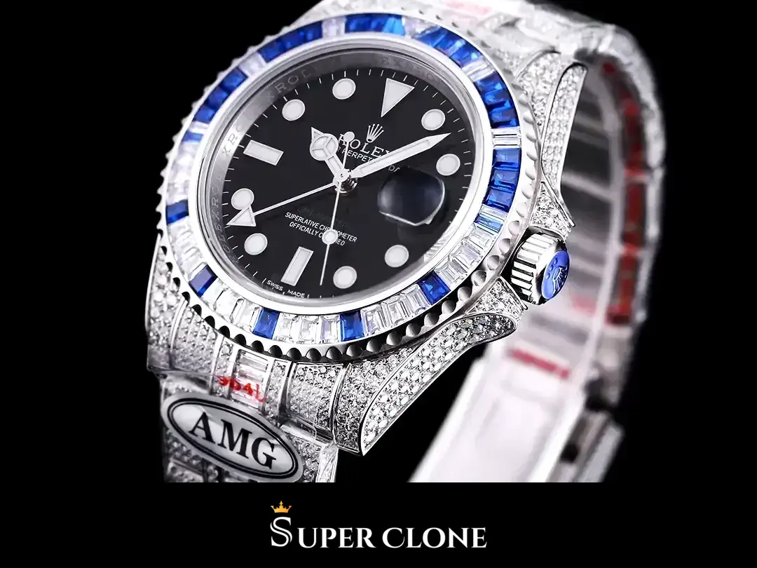 Rolex GMT-Master 116710BLNR replica esfera negra, detalle del bisel Cerachrom
