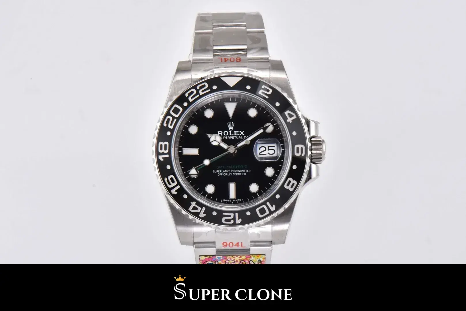 Rolex GMT-Master 116710LN replica, esfera negra, vista 10