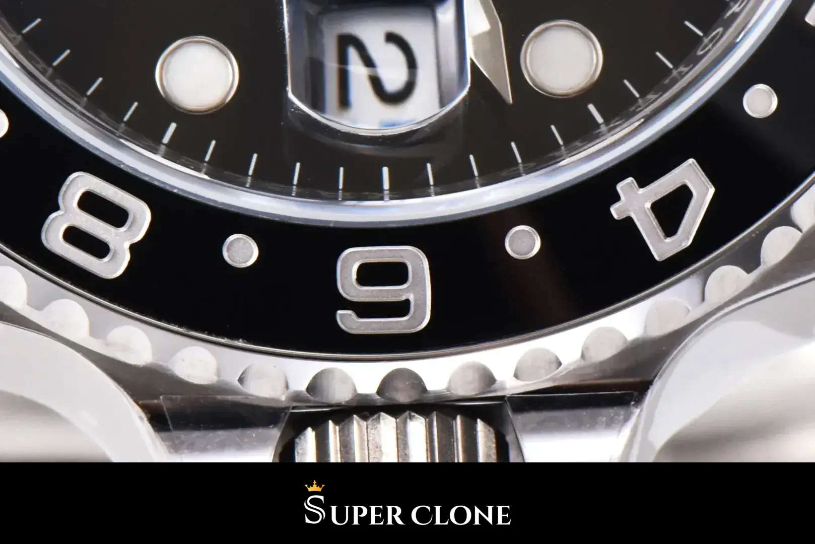Rolex GMT-Master 116710LN replica, esfera negra, vista 4