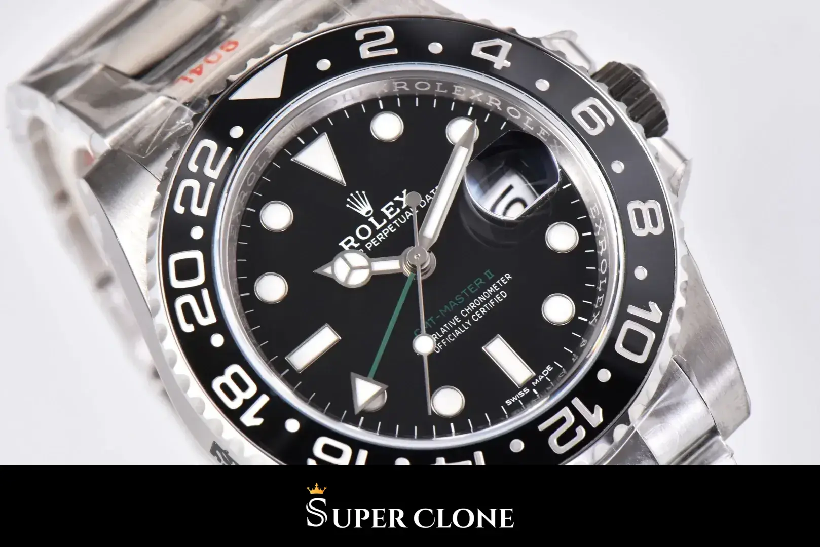 Rolex GMT-Master 116710LN replica, esfera negra, vista 8