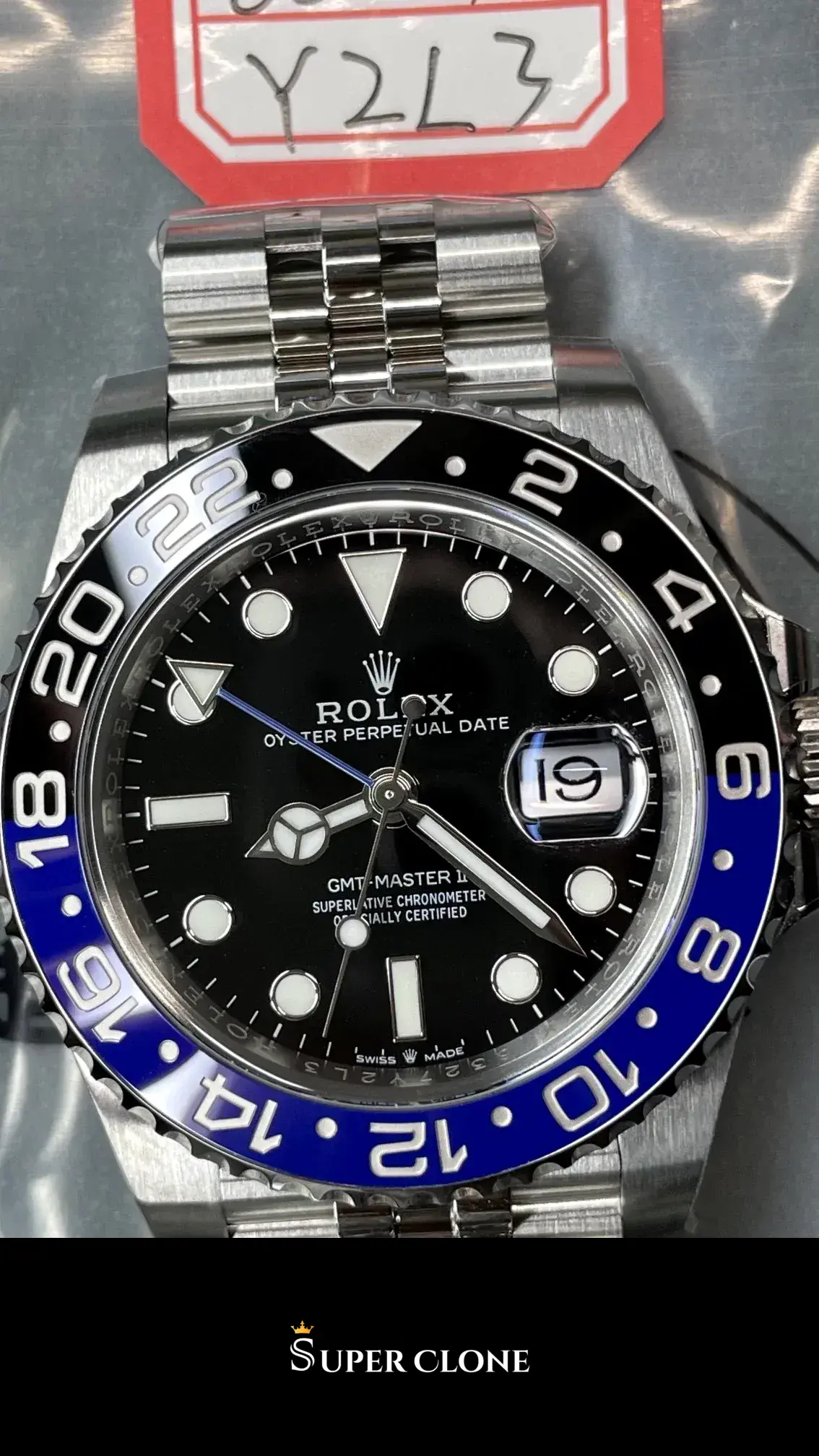 Rolex GMT-Master 126710BLNR replica, esfera verde, vista 14