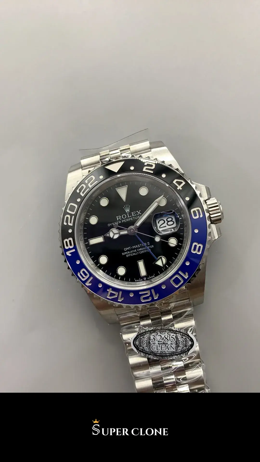 Rolex GMT-Master 126710BLNR replica, esfera verde, vista 23