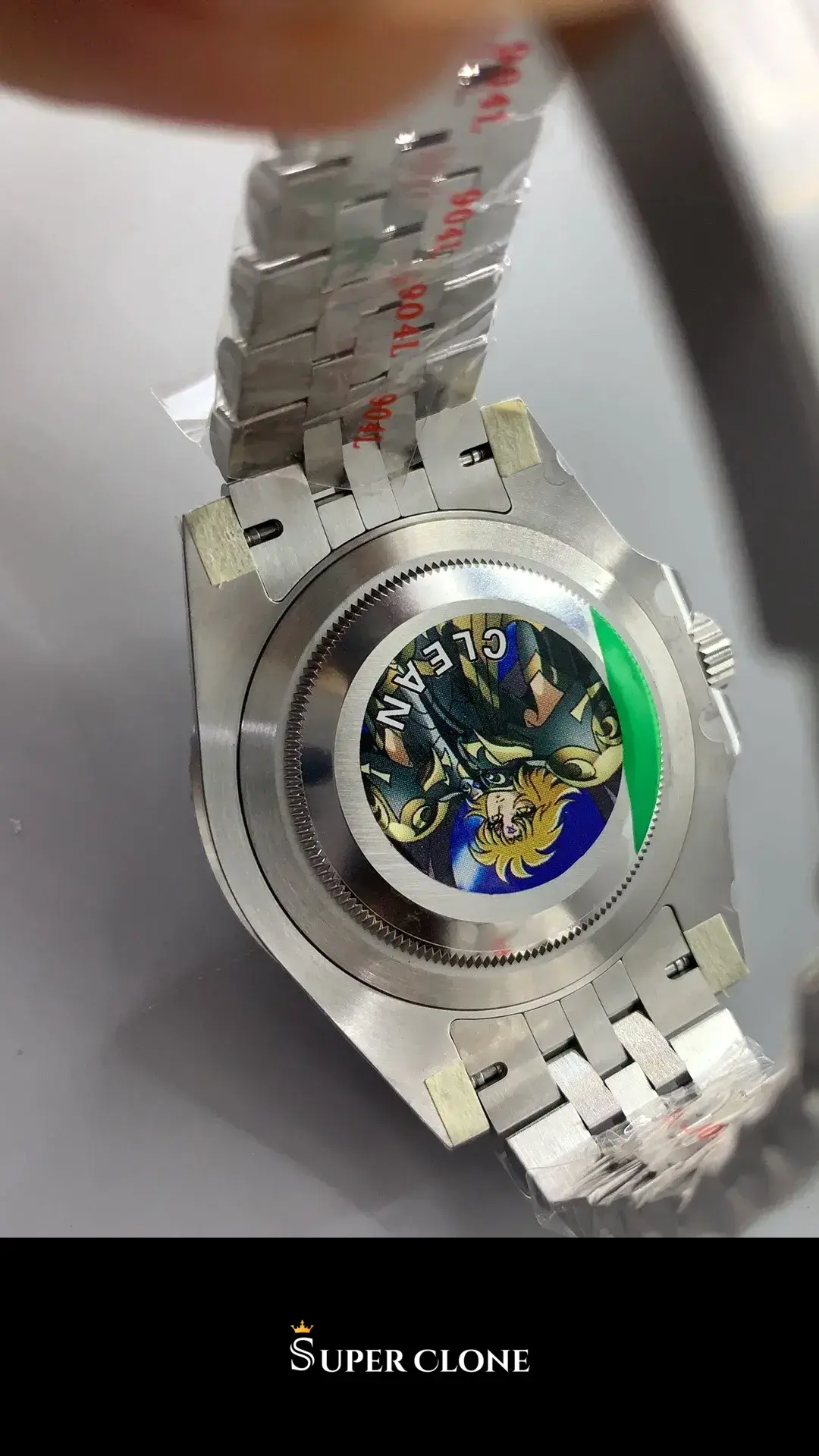 Rolex GMT-Master 126710BLNR replica, esfera verde, vista 24