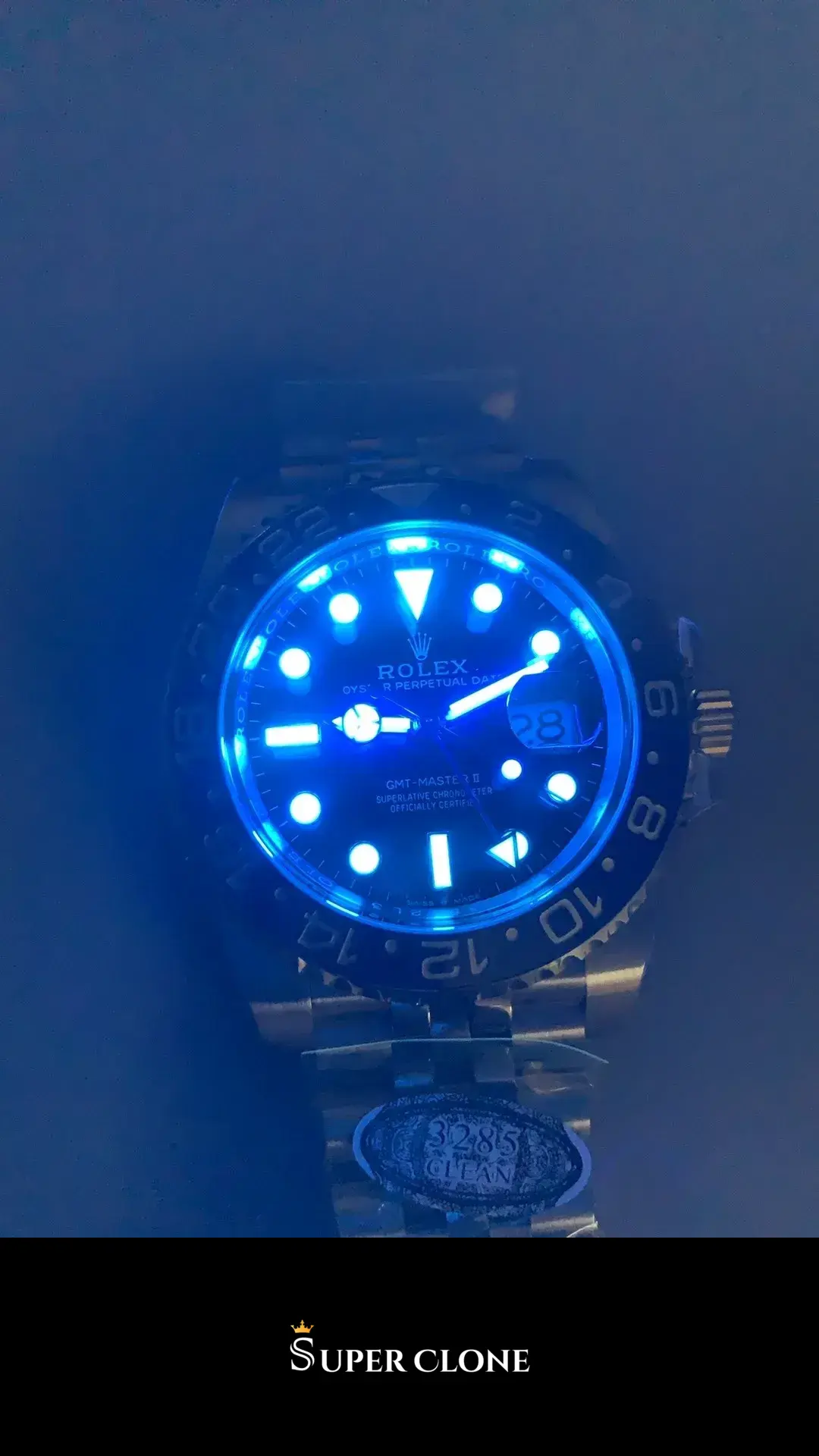 Rolex GMT-Master 126710BLNR replica, esfera verde, vista 25