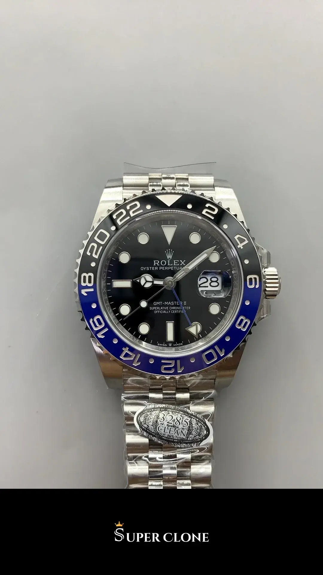 Rolex GMT-Master 126710BLNR replica, esfera verde, vista 27
