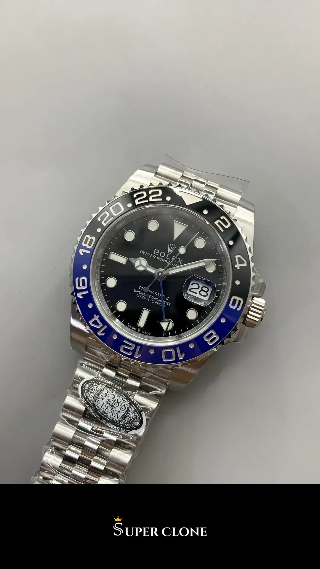 Rolex GMT-Master 126710BLNR replica, esfera verde, vista 28