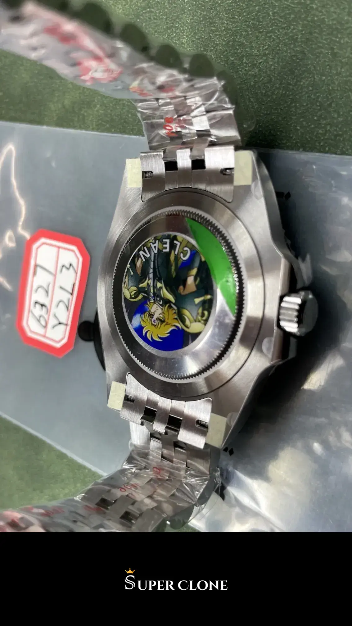 Rolex GMT-Master 126710BLNR replica, esfera verde, vista 8