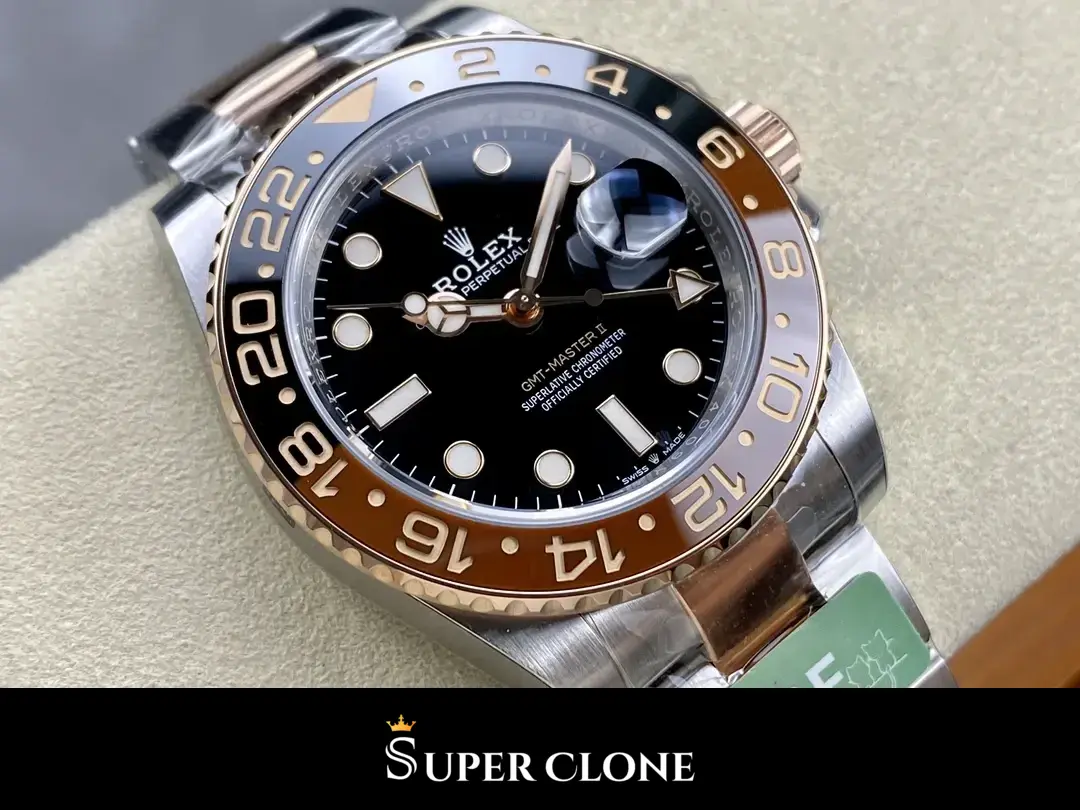 Rolex GMT-Master 126711CHNR replica esfera oro, vista 6