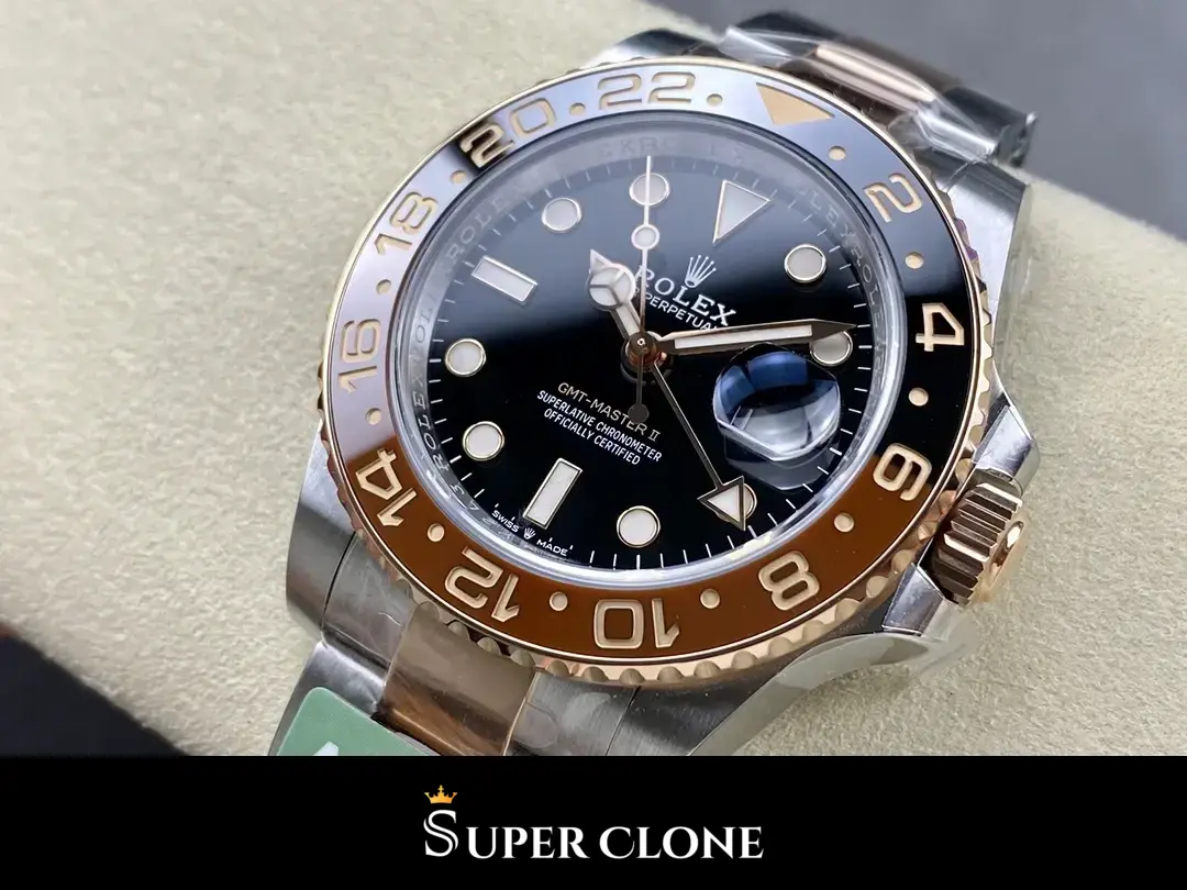 Rolex GMT-Master 126711CHNR replica esfera oro, vista 8
