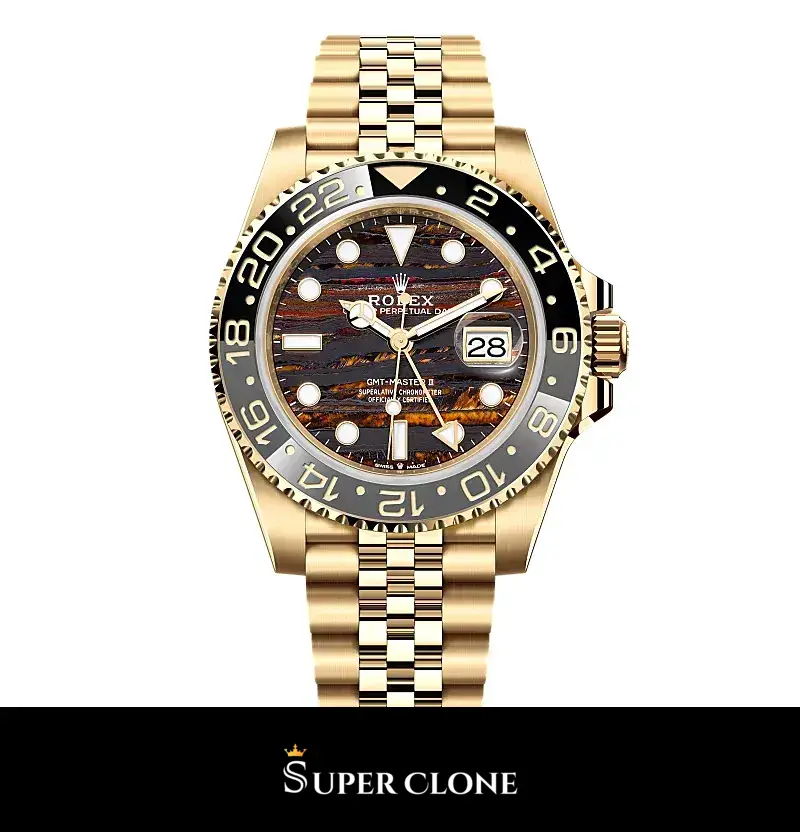 Rolex GMT-Master 126718GRNR Sprite clon suizo esfera negro — vista frontal