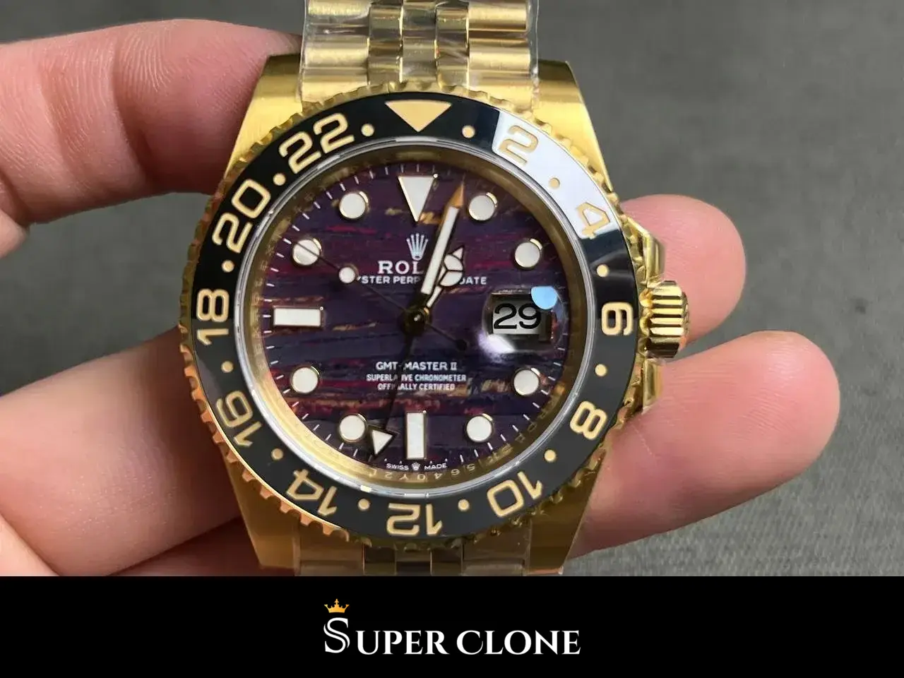 Rolex GMT-Master 126718GRNR replica negro - vista 2