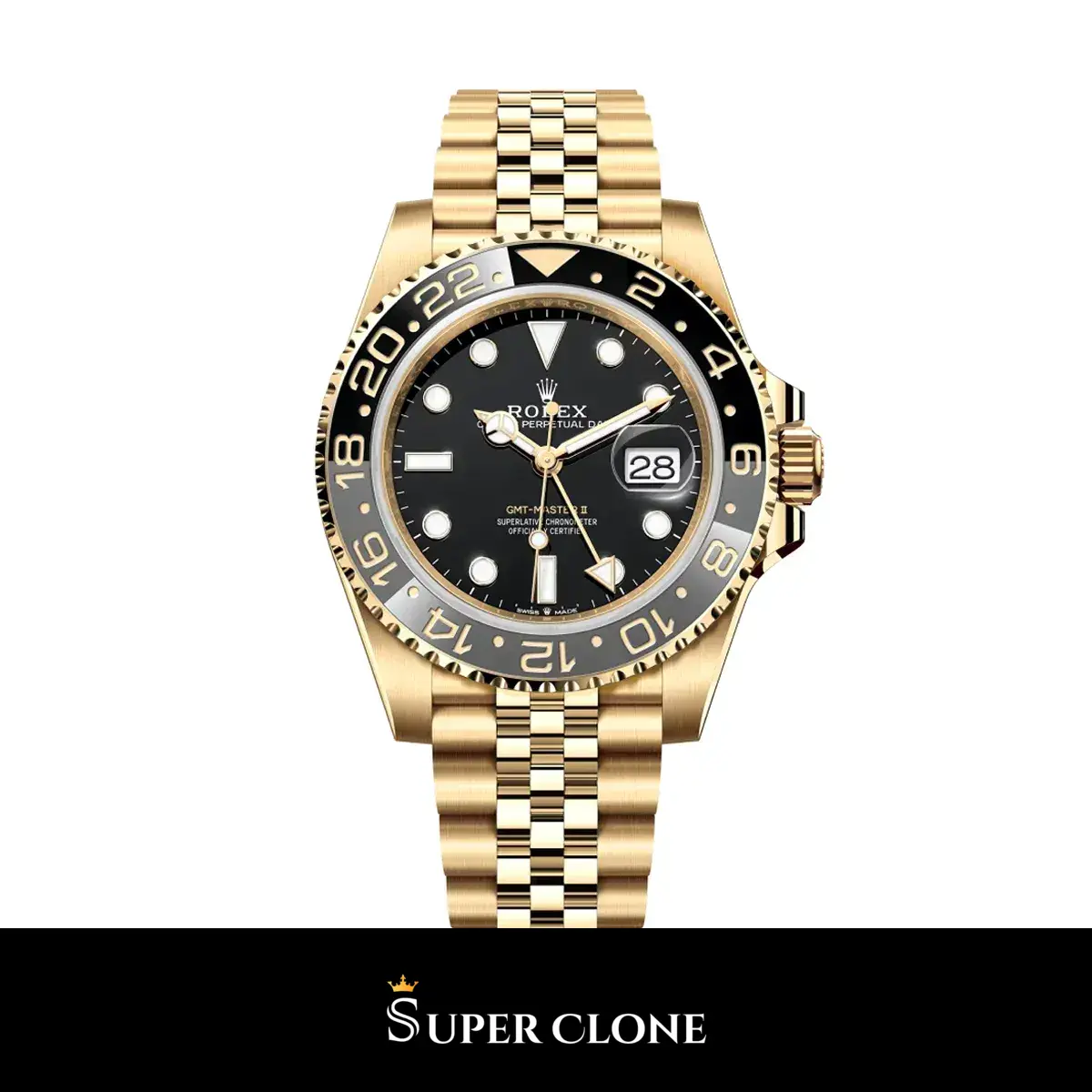 GMT-Master 126718GRNR clon suizo esfera verde — vista frontal