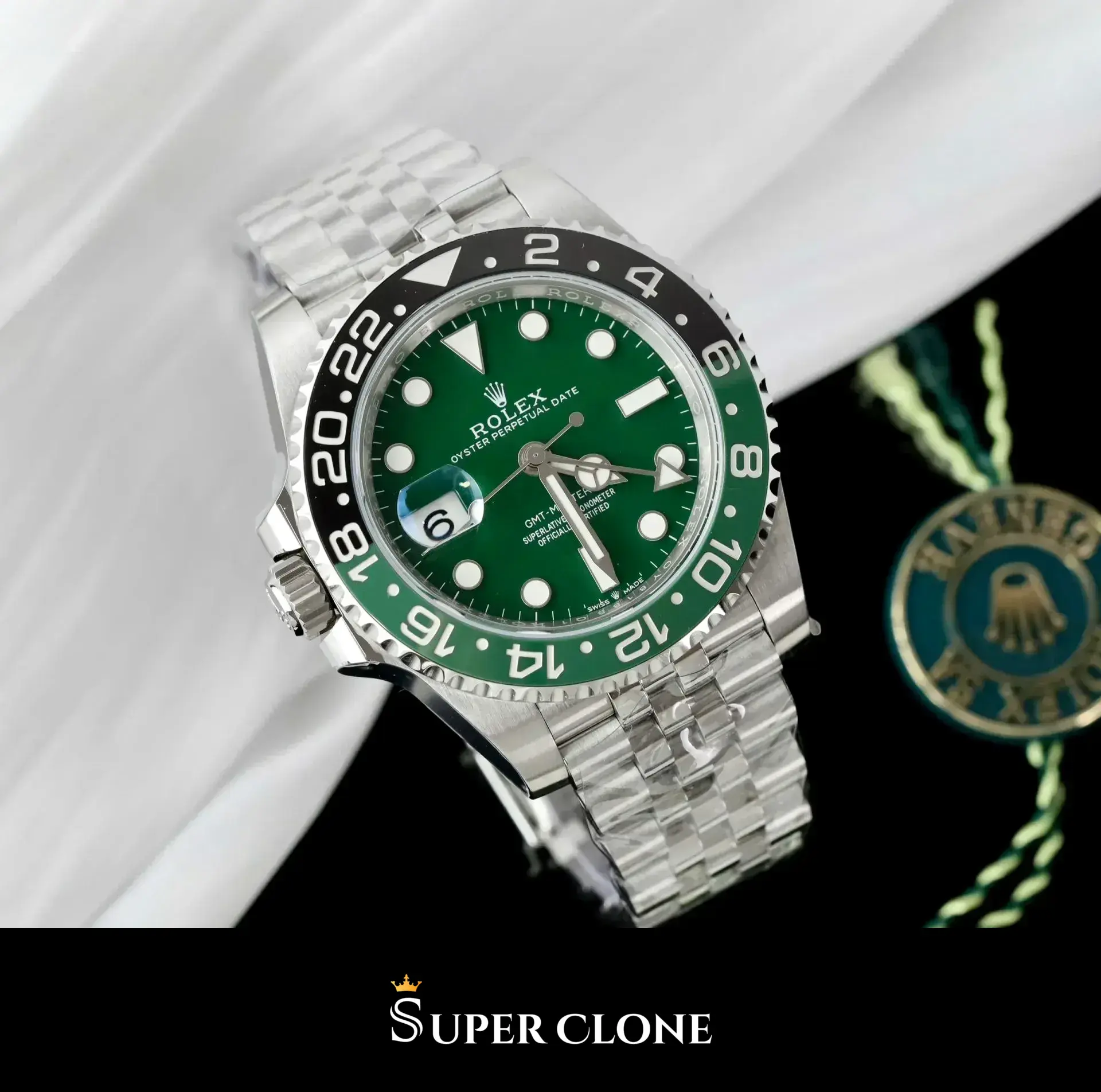 Rolex GMT-Master II 126729VTNR replica, perfil lateral de la caja, negro
