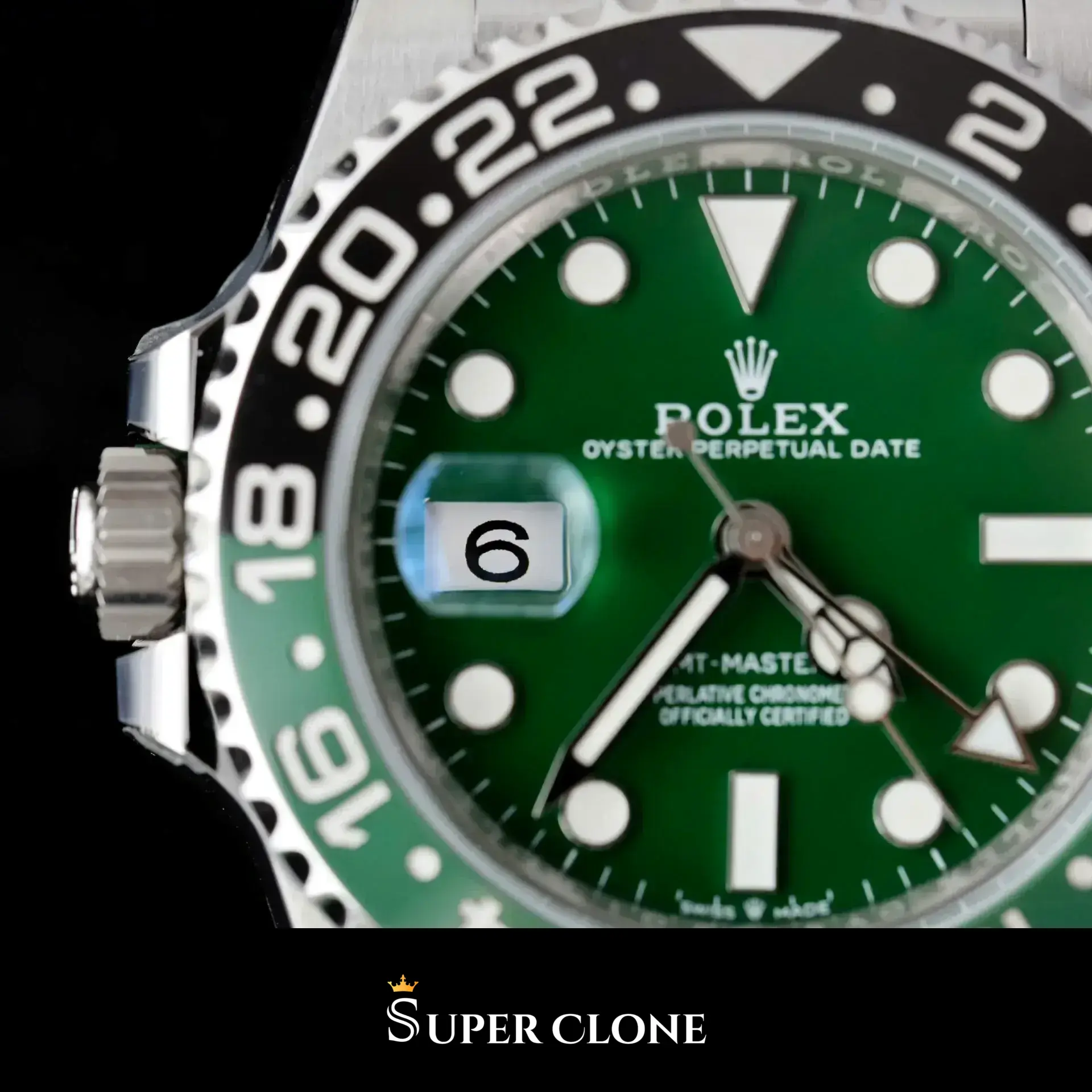 Rolex GMT-Master II 126729VTNR replica, macro del bisel Cerachrom, negro