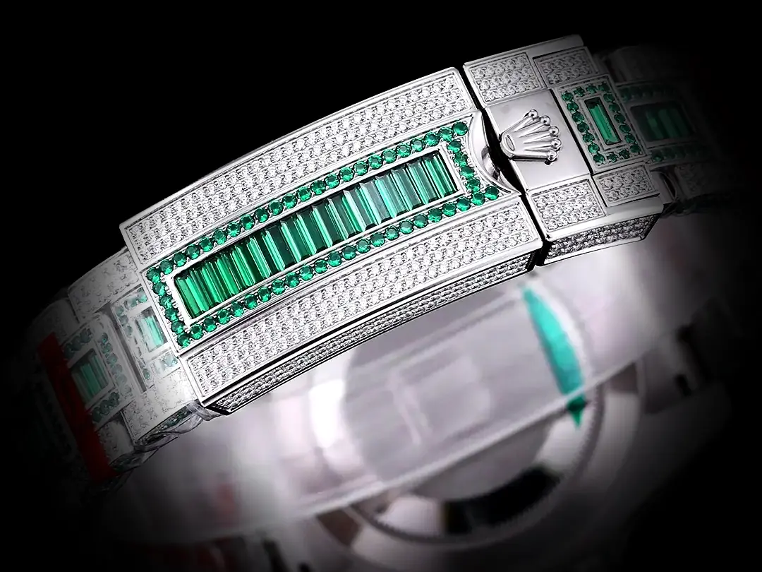 Rolex GMT-Master 116769TBR súper clon 40mm, detalle de corona y caja