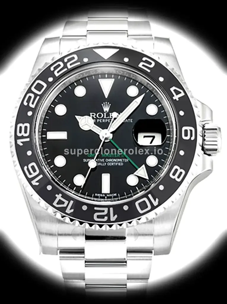 Rolex GMT-Master 16720 superclone esfera negro — vista frontal
