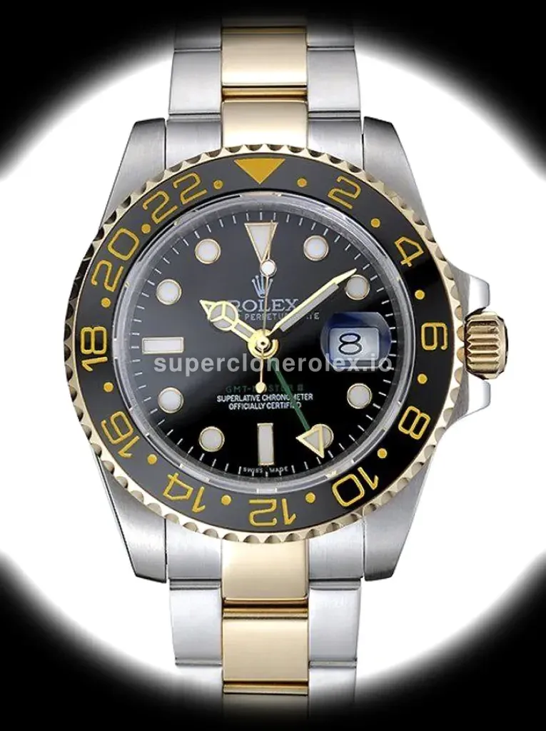 Rolex GMT-Master 80295 clon ETA esfera negro — vista frontal
