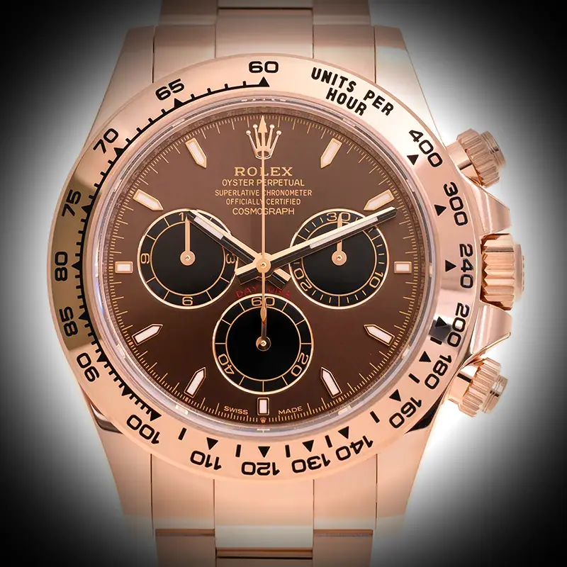 Rolex Daytona 126505 swiss clone 40mm, primer plano de la esfera