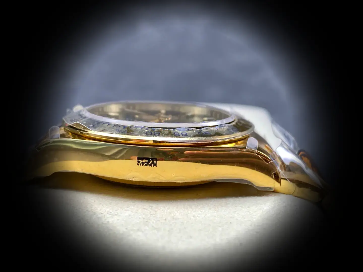 Rolex Daytona 126508 replica, macro del bisel de ceramica negra