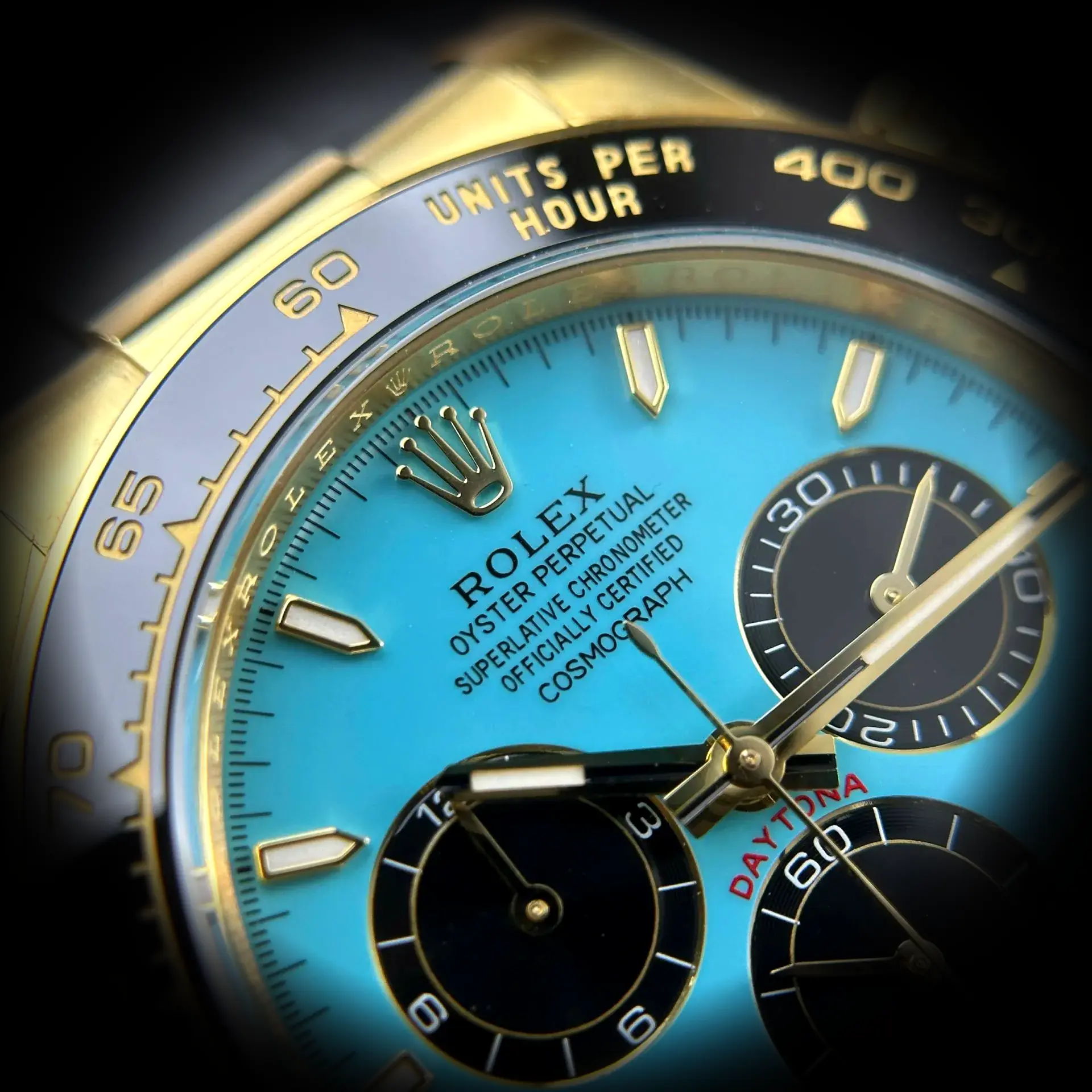 Daytona 126518LN super clon 40mm, detalle de corona y caja