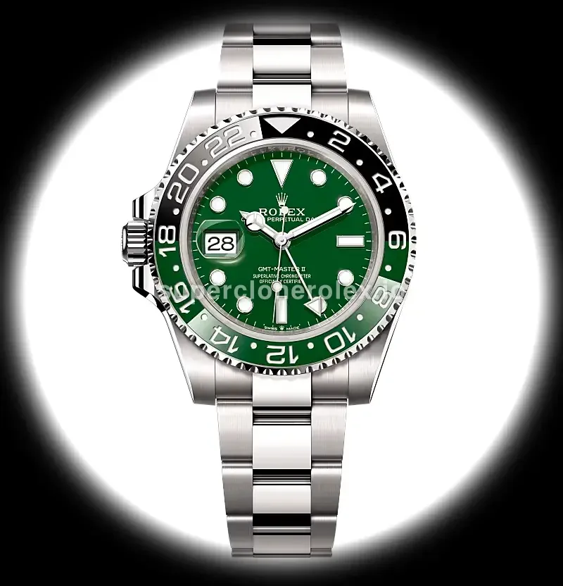Rolex GMT-Master 126729VTNR superclone esfera verde — vista frontal