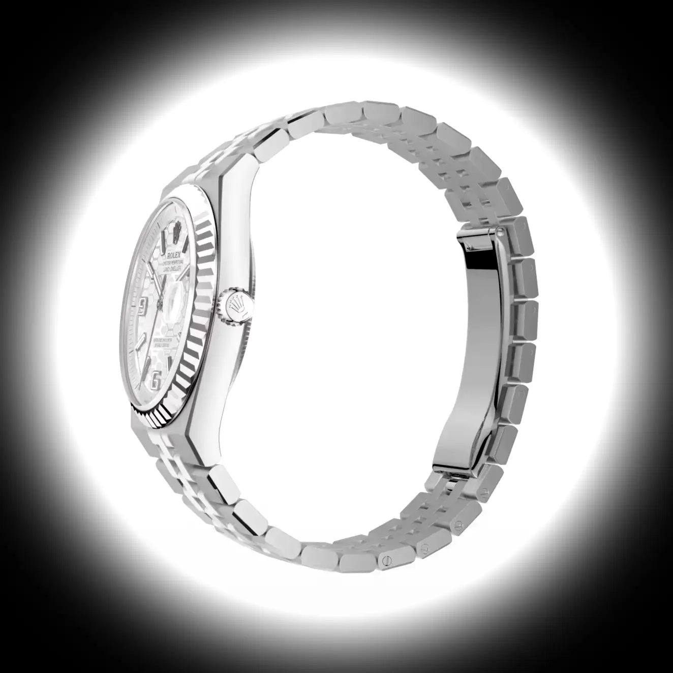 Rolex Land-Dweller 127234 super clon, perfil lateral de la caja