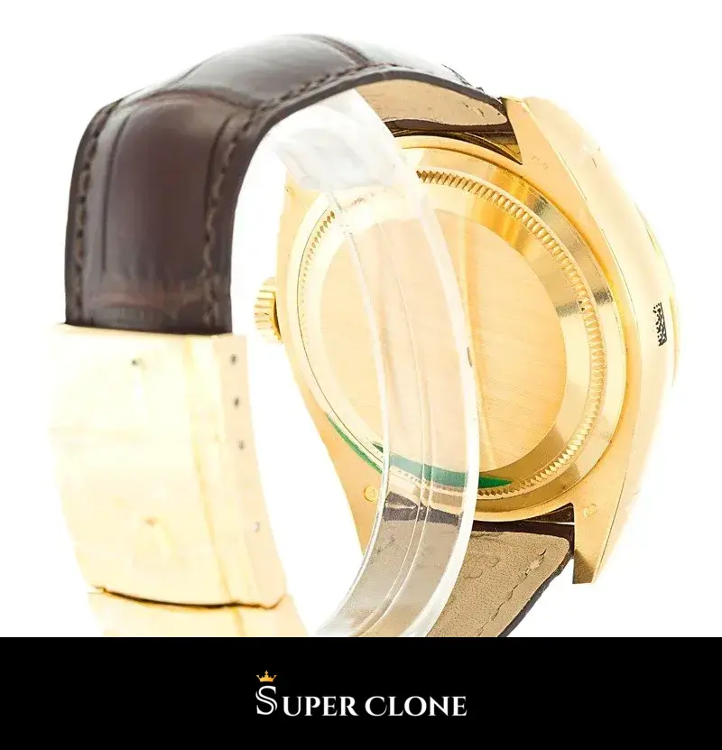 Rolex Sky-Dweller 326138 replica, perfil lateral con bisel estriado