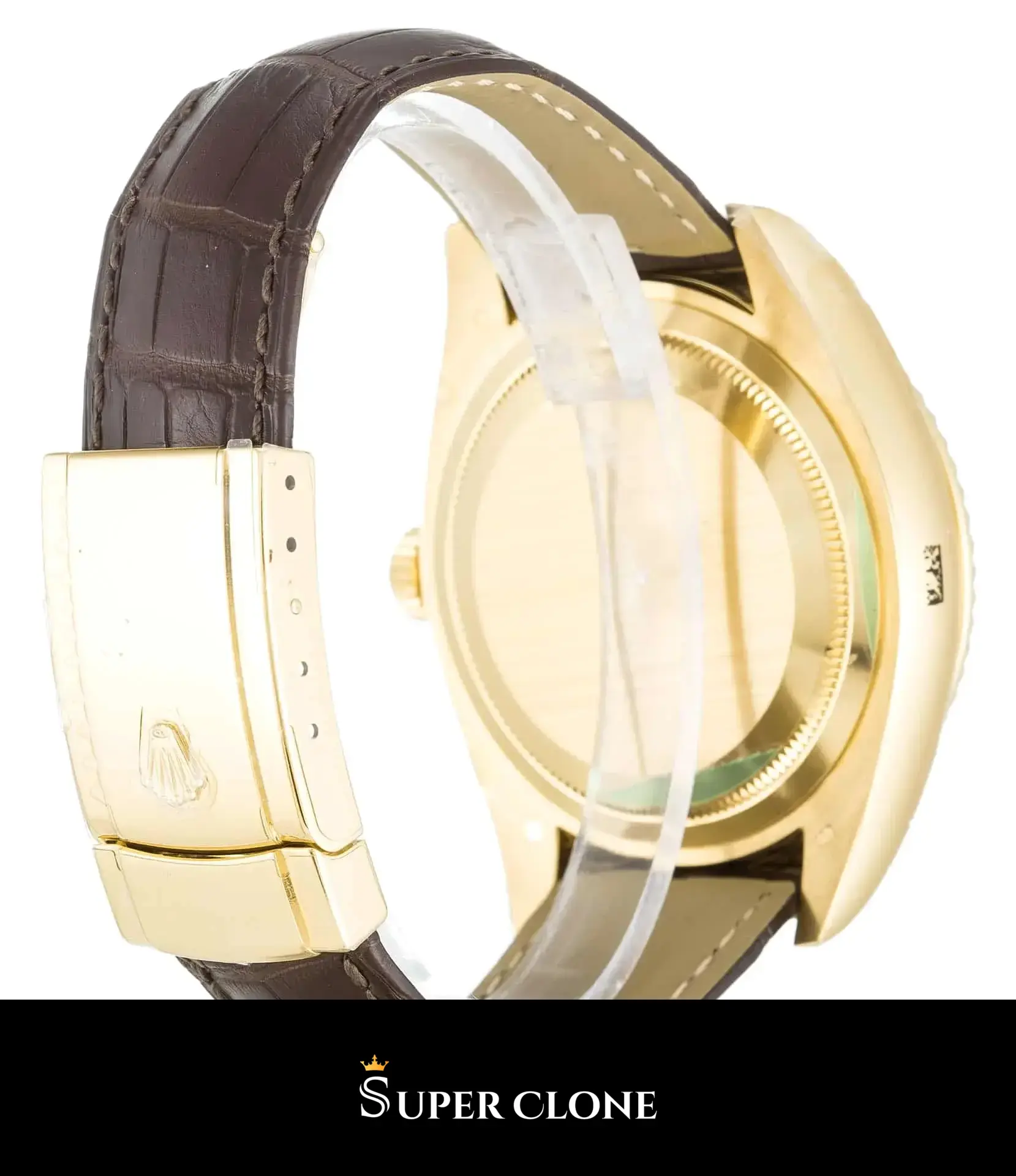 Rolex Sky-Dweller 326138 replica, correa de piel de aligátor marrón