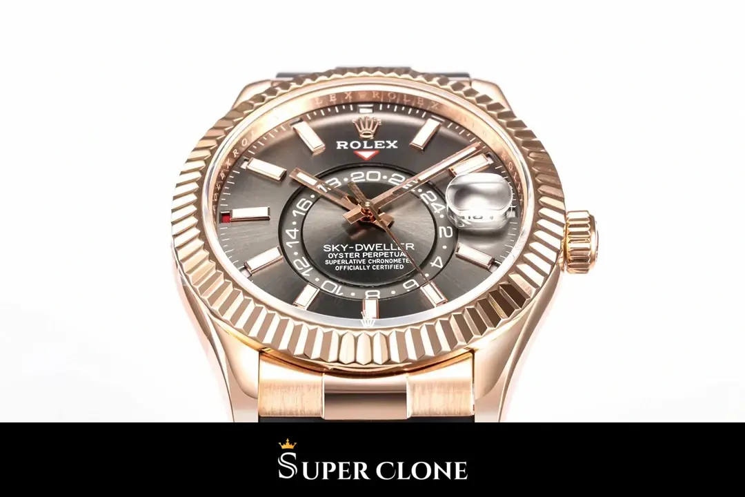 Rolex Sky-Dweller 326235 replica, perfil lateral de la caja Everose
