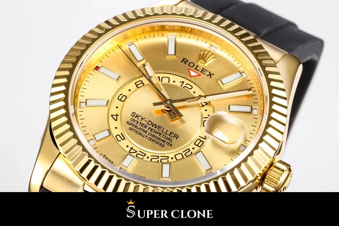 Rolex Sky-Dweller 326238 replica champán - vista 3