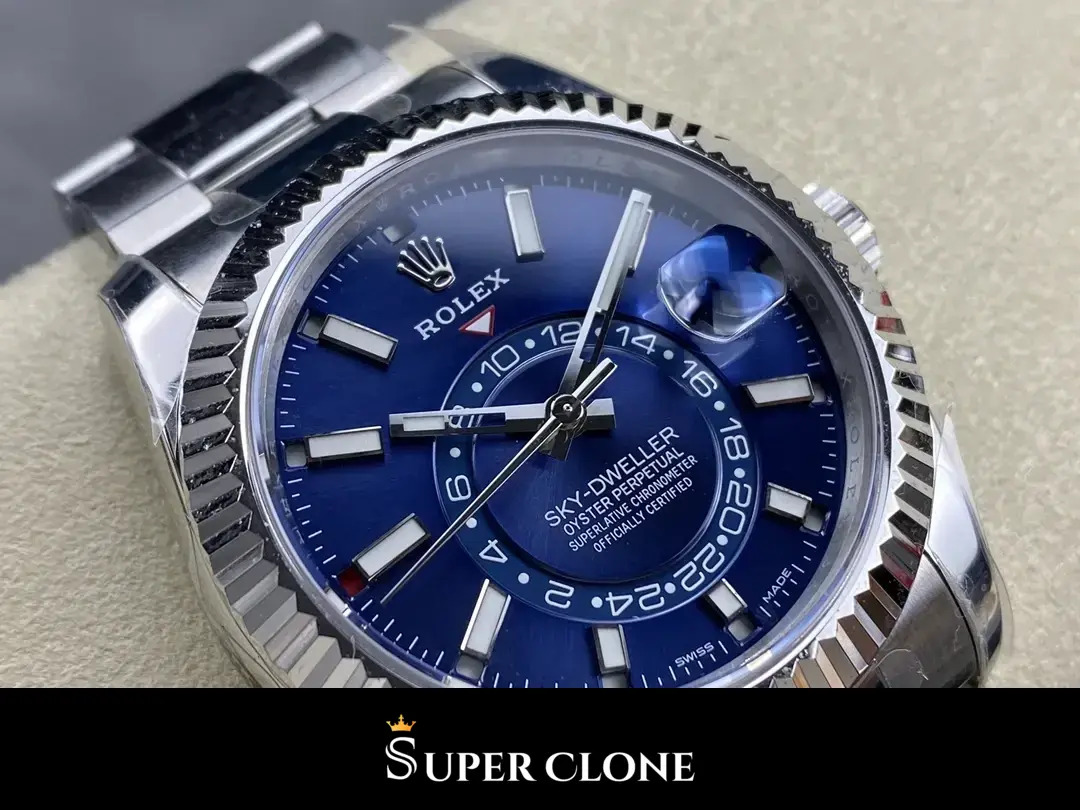 Rolex Sky-Dweller 326934 replica, vista 2, esfera azul