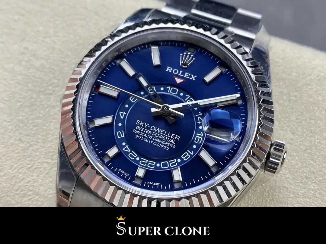 Rolex Sky-Dweller 326934 replica, vista 3, esfera azul