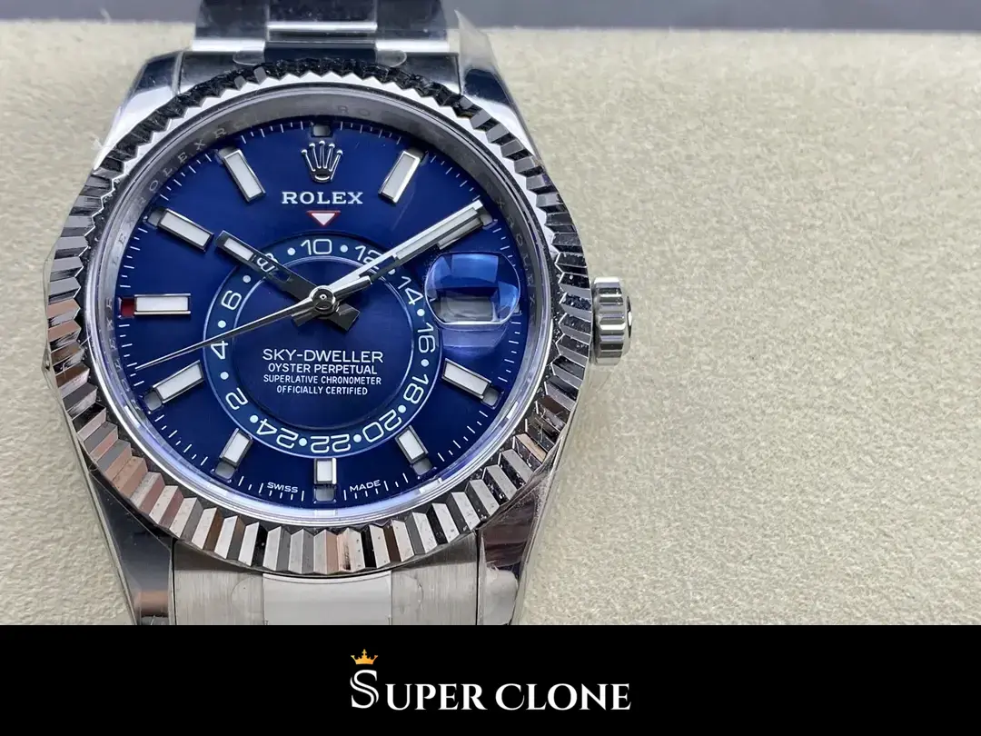 Rolex Sky-Dweller 326934 replica, vista 4, esfera azul