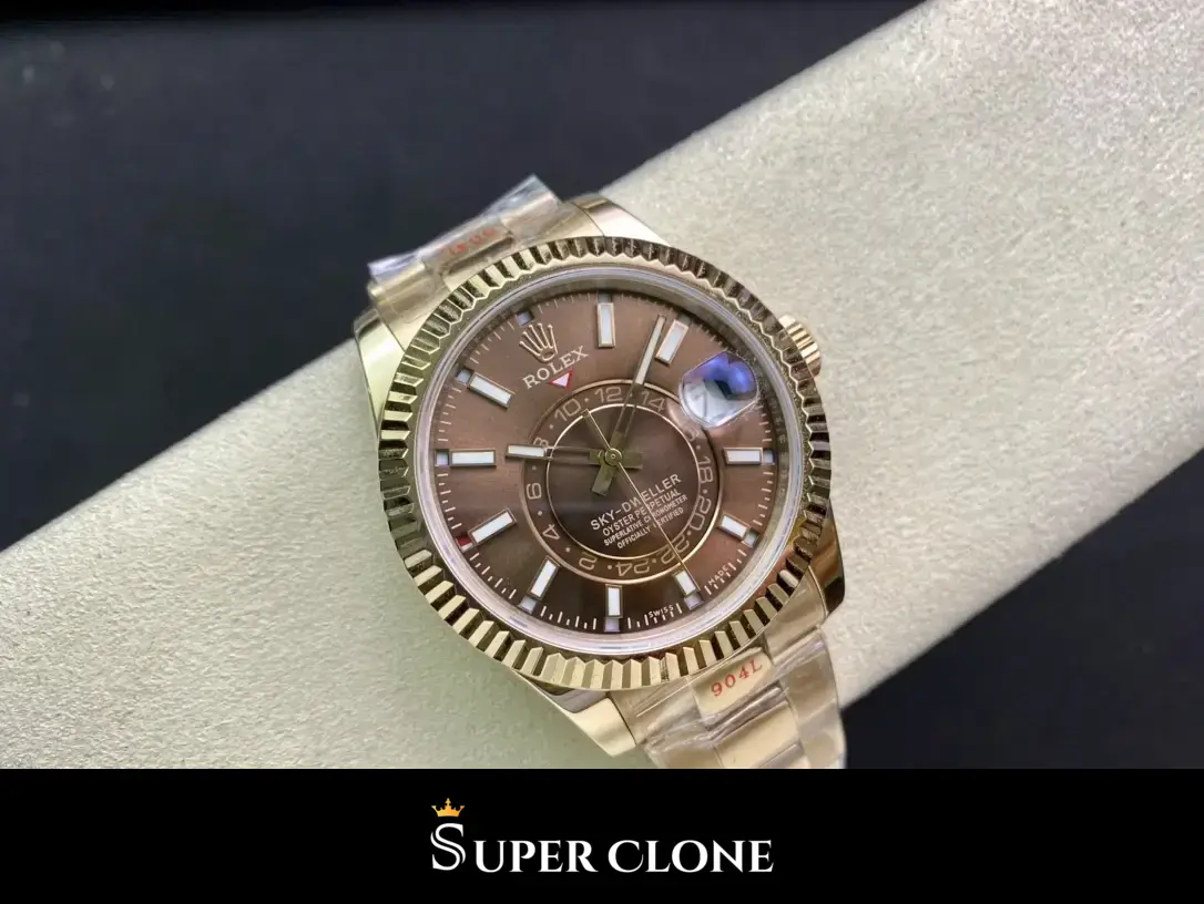 Rolex Sky-Dweller 326935 replica esfera chocolate, perfil lateral
