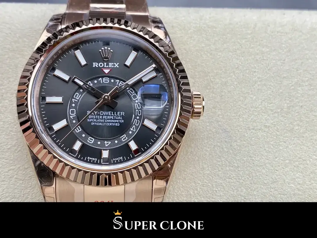 Rolex Sky-Dweller 326935 replica, vista 10, esfera pizarra