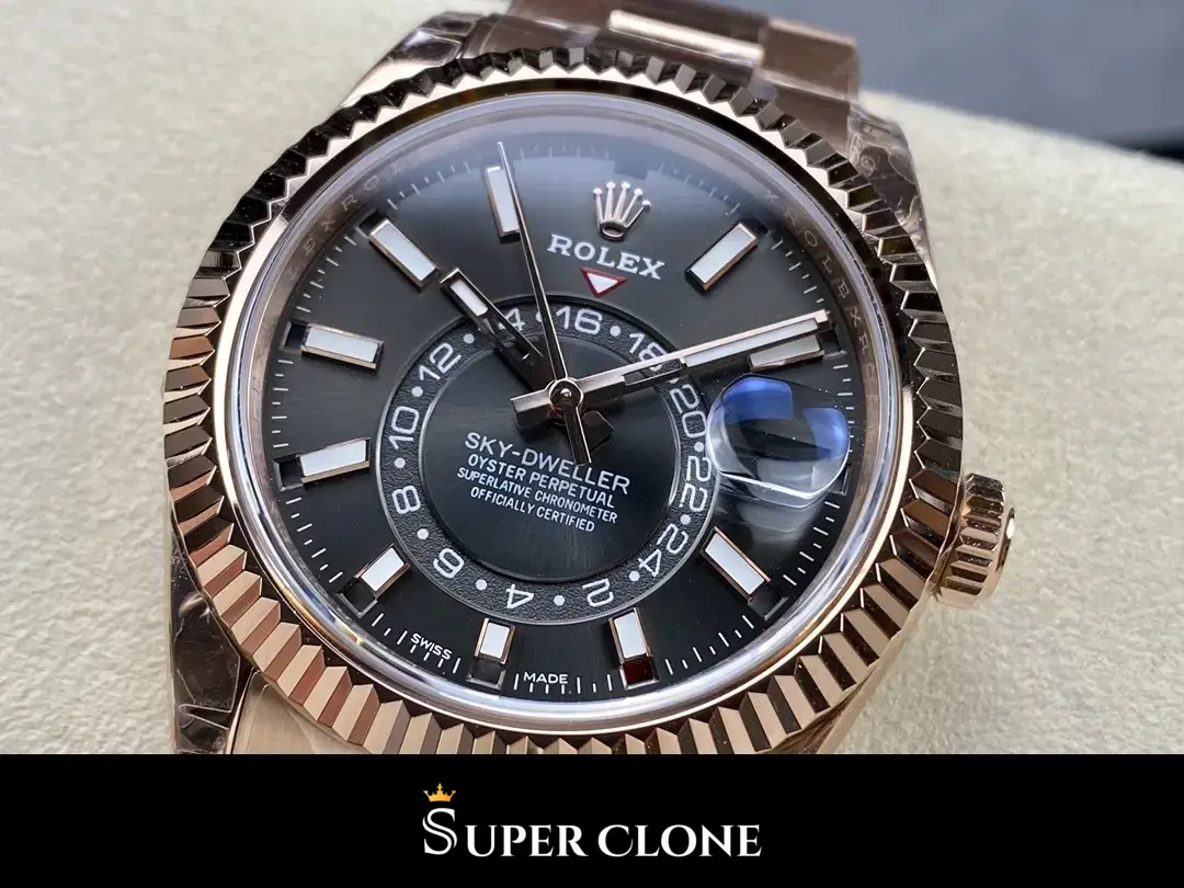 Rolex Sky-Dweller 326935 replica, vista 3, esfera pizarra