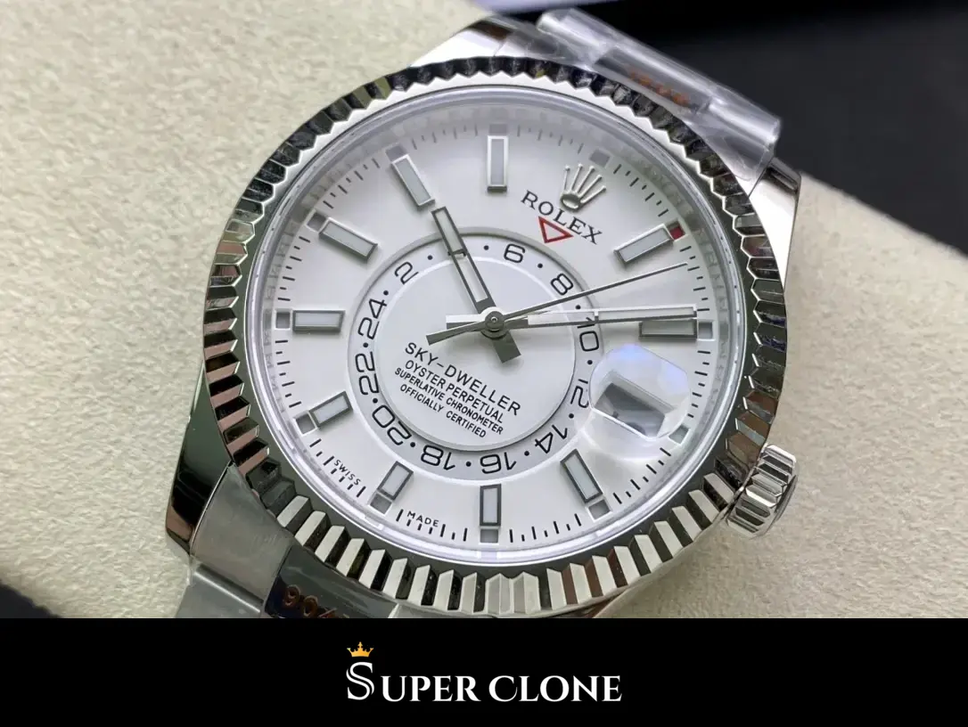 Rolex Sky-Dweller 326938 réplica, vista 3, esfera blanca