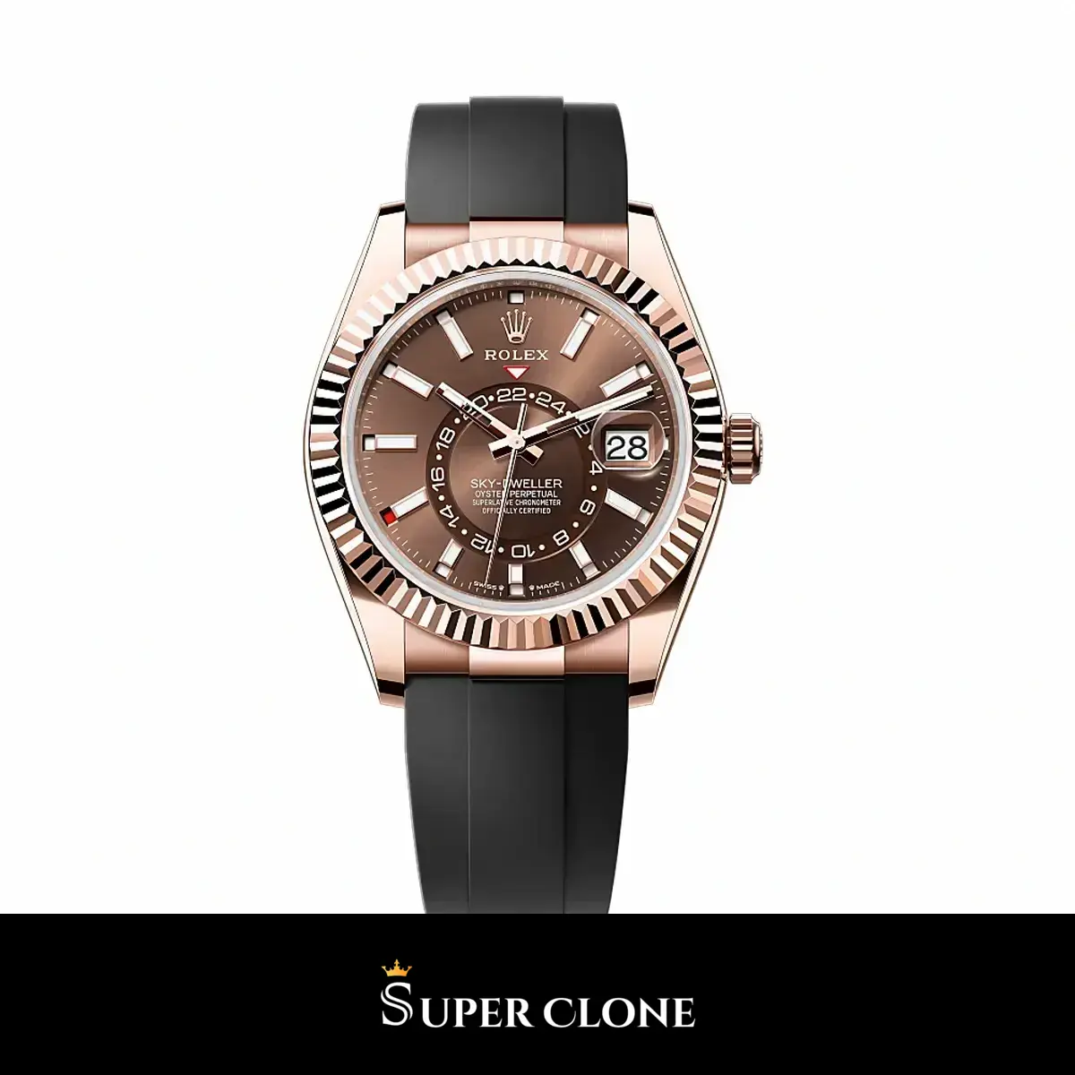 Sky-Dweller 336235 superclone esfera chocolate — vista frontal