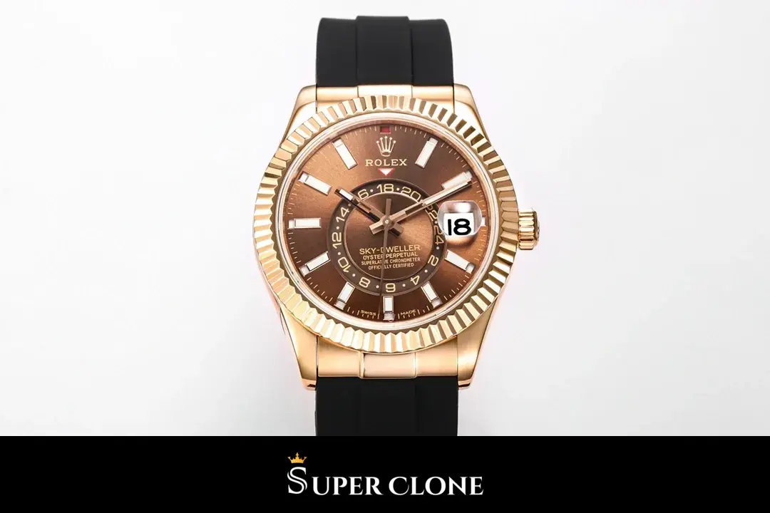 Rolex Sky-Dweller 336235 replica, esfera chocolate, vista 3