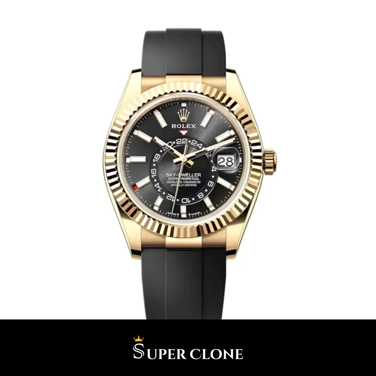 Sky-Dweller 336238 clon ETA esfera negro — vista frontal