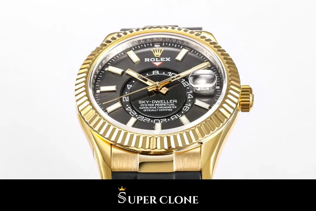 Rolex Sky-Dweller 336238 replica, correa Oysterflex de caucho