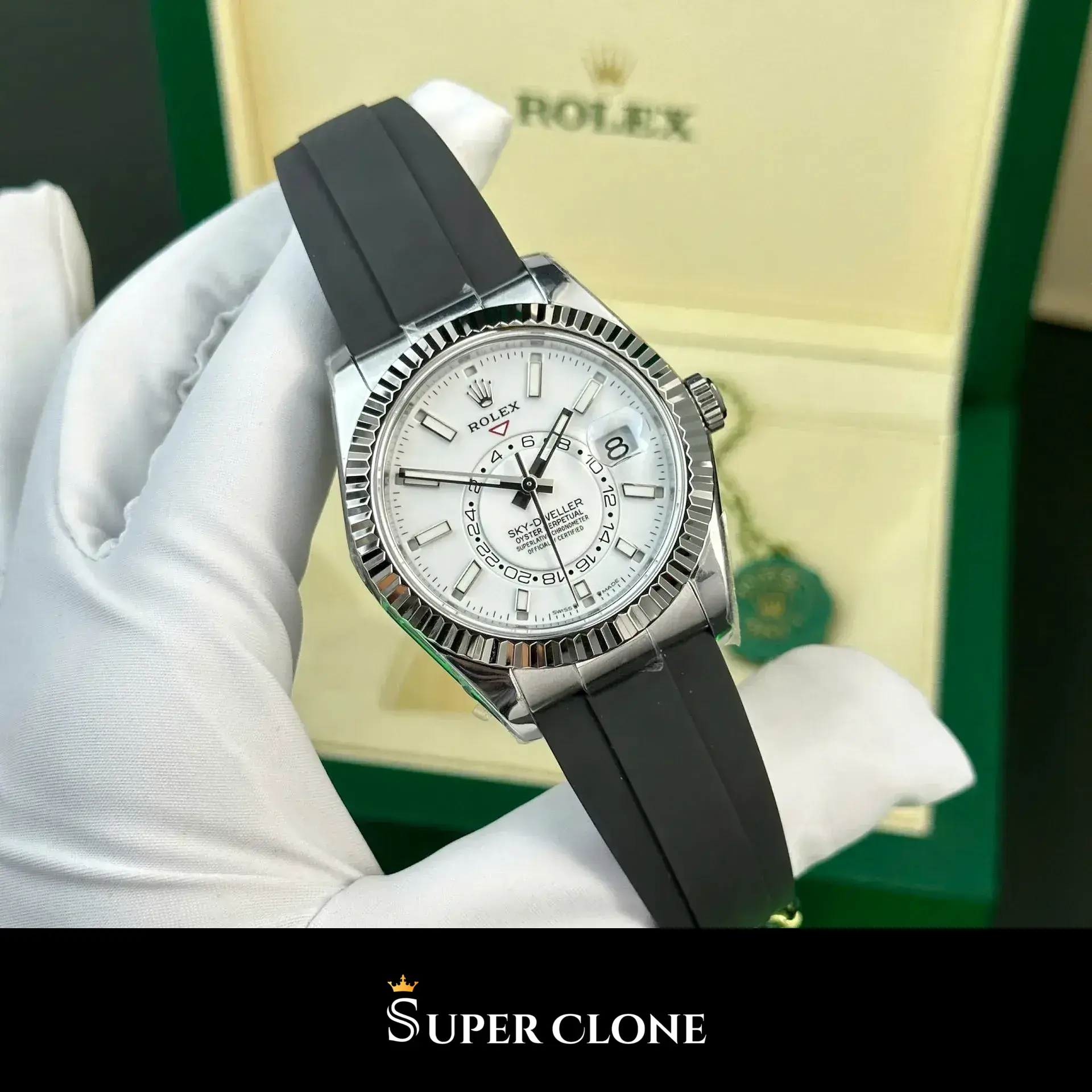 Rolex Sky-Dweller 336239 replica, esfera blanco intenso, vista 2