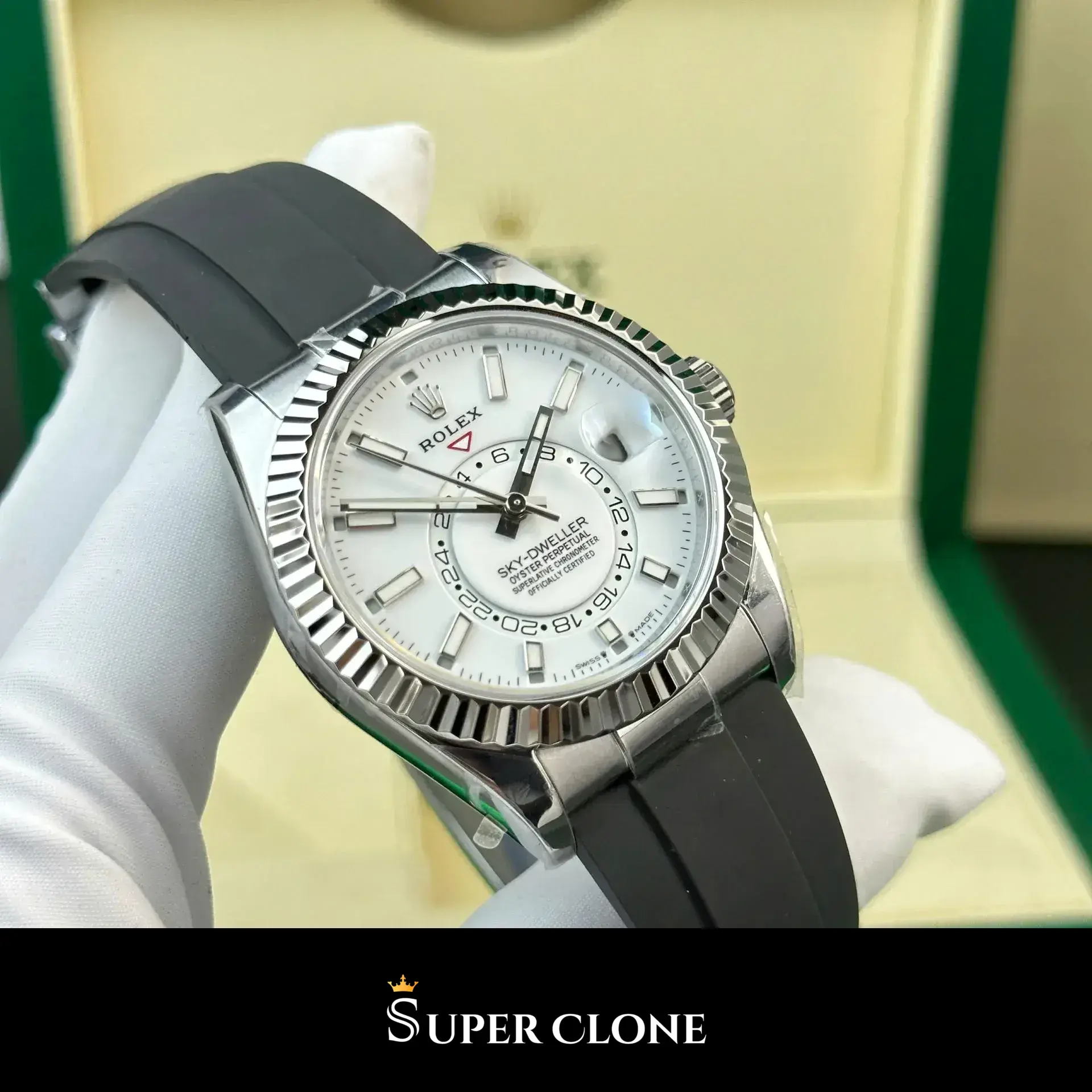 Rolex Sky-Dweller 336239 replica, esfera blanco intenso, vista 3