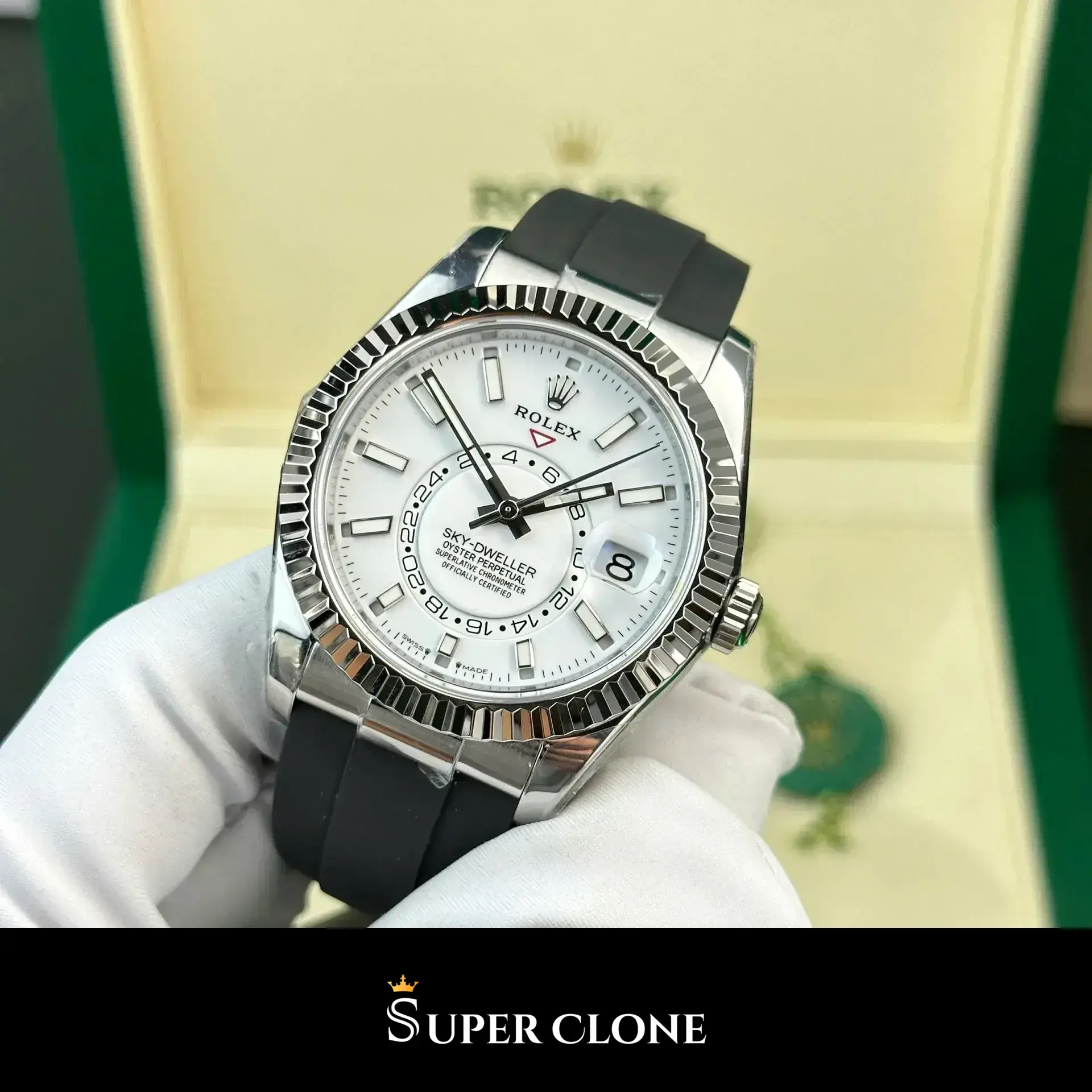 Rolex Sky-Dweller 336239 replica, esfera blanco intenso, vista 4