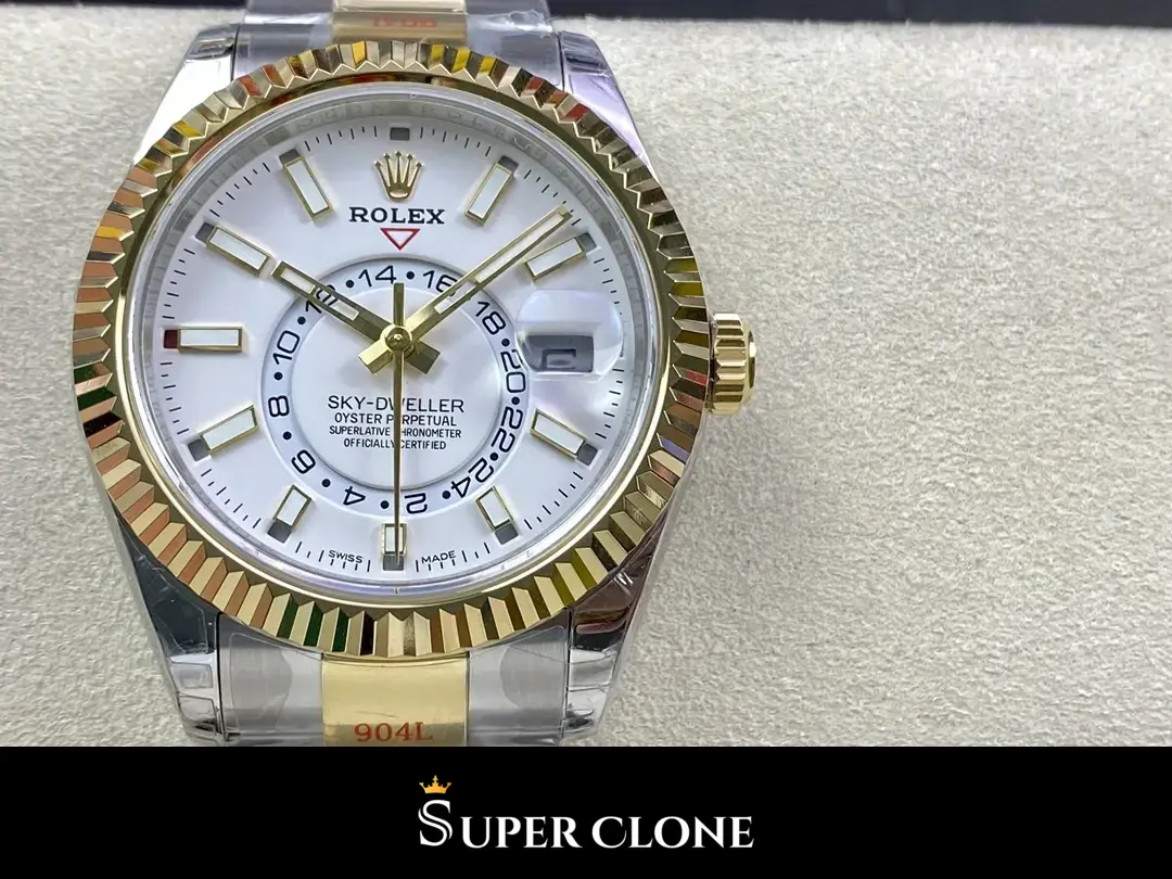 Rolex Sky-Dweller 336933 réplica, esfera blanco intenso, vista 4