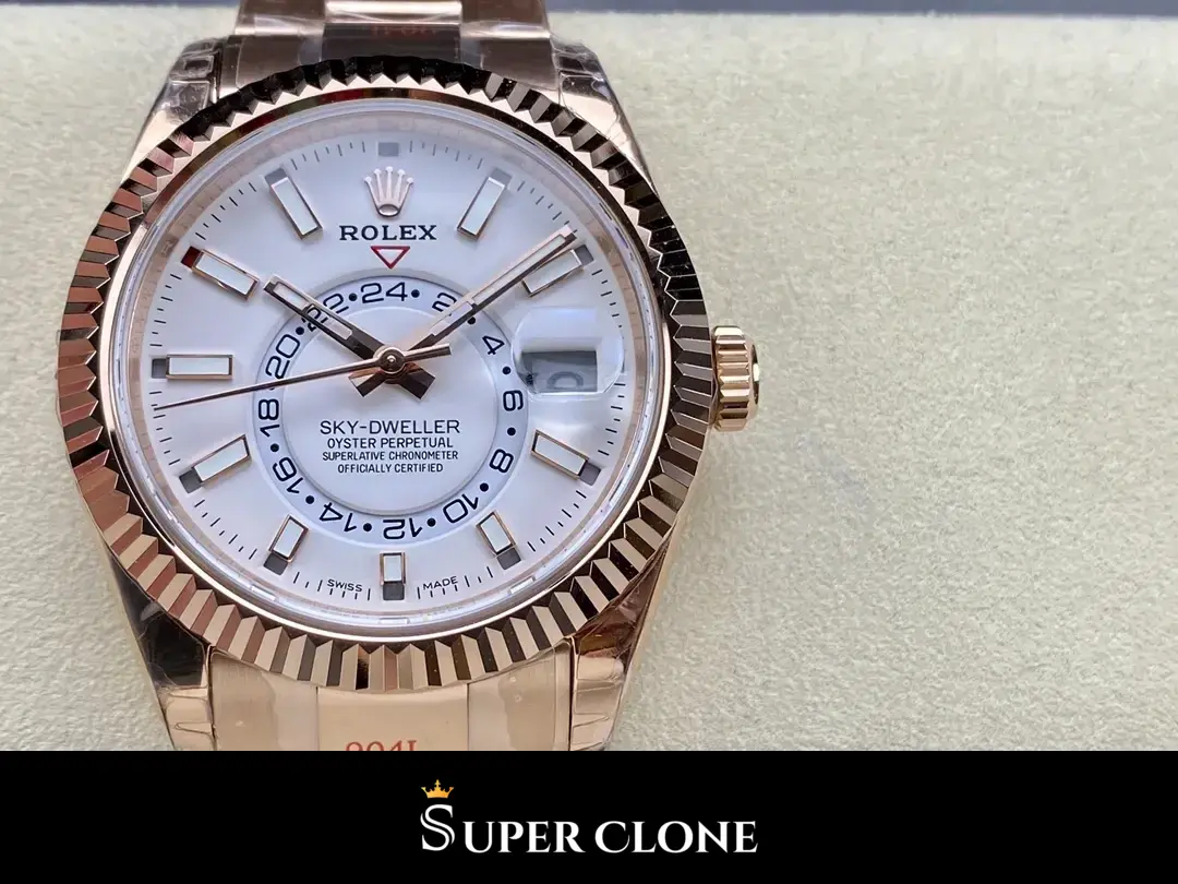 Rolex Sky-Dweller 336935 replica, vista 5, esfera blanco intenso